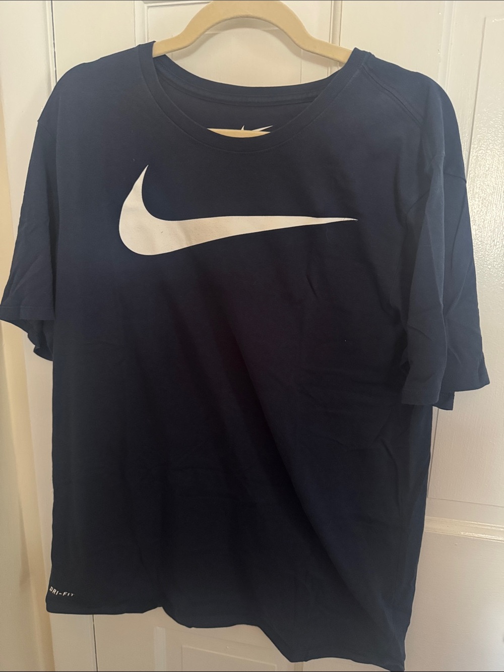 Nike Navy Short-Sleeve Tee with White Swoosh